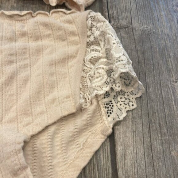 Anthropologie Cream Lace Trim Bra - Picture 2 of 5